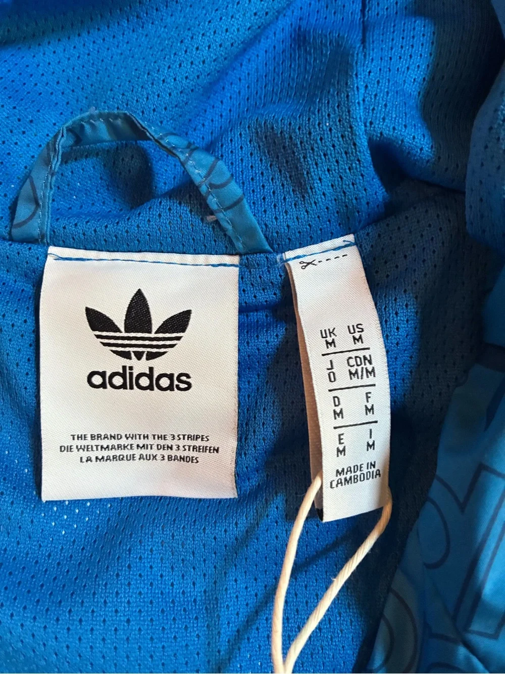 adidas Blue Windbreaker Jacket with White Stripes